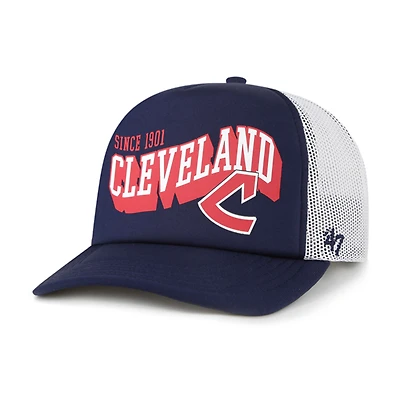 Casquette snapback Meander en mousse bleu marine pour homme, modèle 1947, Cleveland Guardians