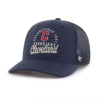 Casquette trucker ajustable Cleveland Guardians Pitstop bleu marine pour homme, modèle 47