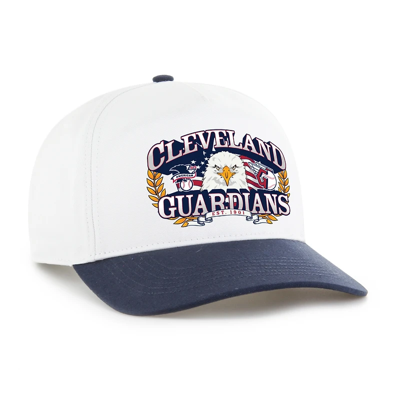 Men's '47 White/Navy Cleveland Guardians Americana Eagle Hitch Adjustable Hat