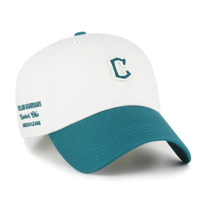 Men's '47 White/Teal Cleveland Guardians Contemporary Tonal Clean Up Adjustable Hat