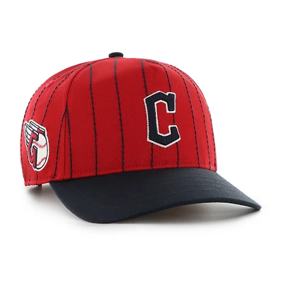 Men's '47 x Rawlings Red/Navy Cleveland Guardians Pinstripe Hitch Adjustable Hat