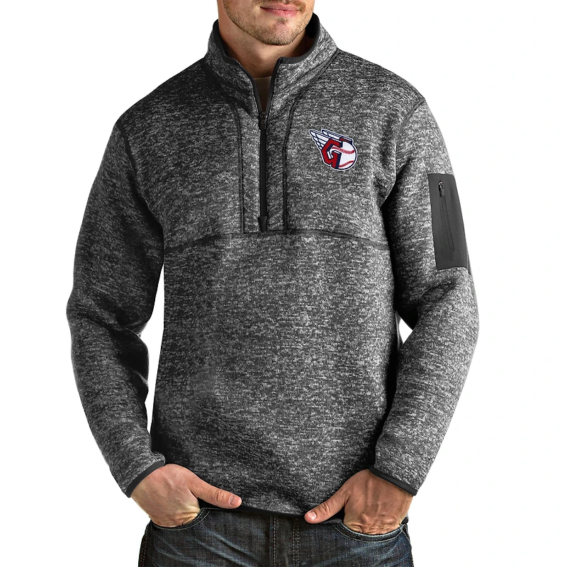 Veste à enfiler glissière quart de tour Fortune Cleveland Guardians pour homme, anthracite chiné Antigua