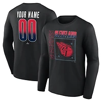 T-shirt à manches longues noir pour homme Cleveland Guardians, domicile, personnalisé avec nom et numéro