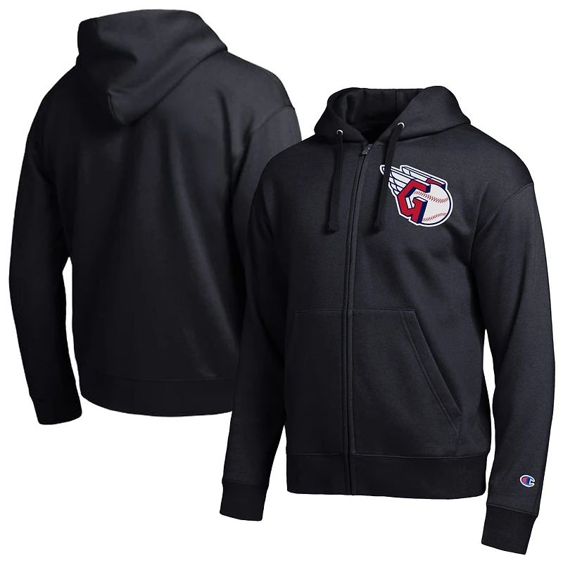 Sweat à capuche zippé noir Champion Cleveland Guardians All-Star pour homme