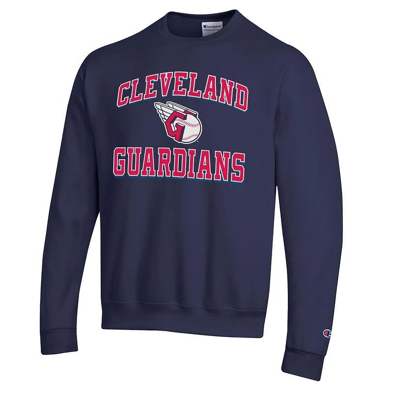 Sweat-shirt Champion bleu marine Cleveland Guardians Heart & Soul Powerblend pour homme
