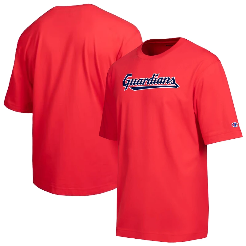 T-shirt Champion rouge Cleveland Guardians All Star en chenille avec logo