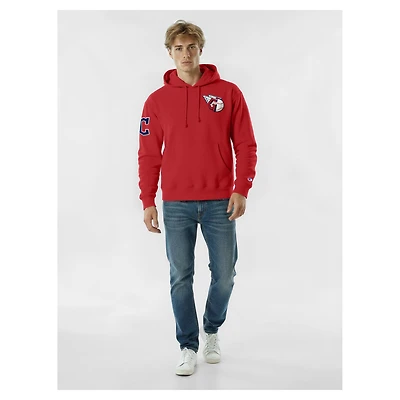 Men's Champion  Red Cleveland Guardians Reverse Weave Chenille Hoodie