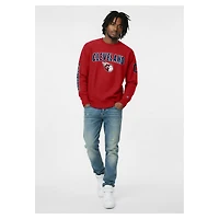 Men's Champion  Red Cleveland Guardians Reverse Weave Chenille Sweatshirt