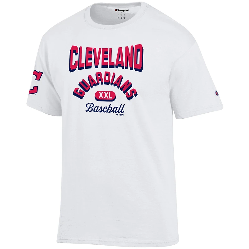 Men's Champion White Cleveland Guardians 3-Hit Jersey T-Shirt