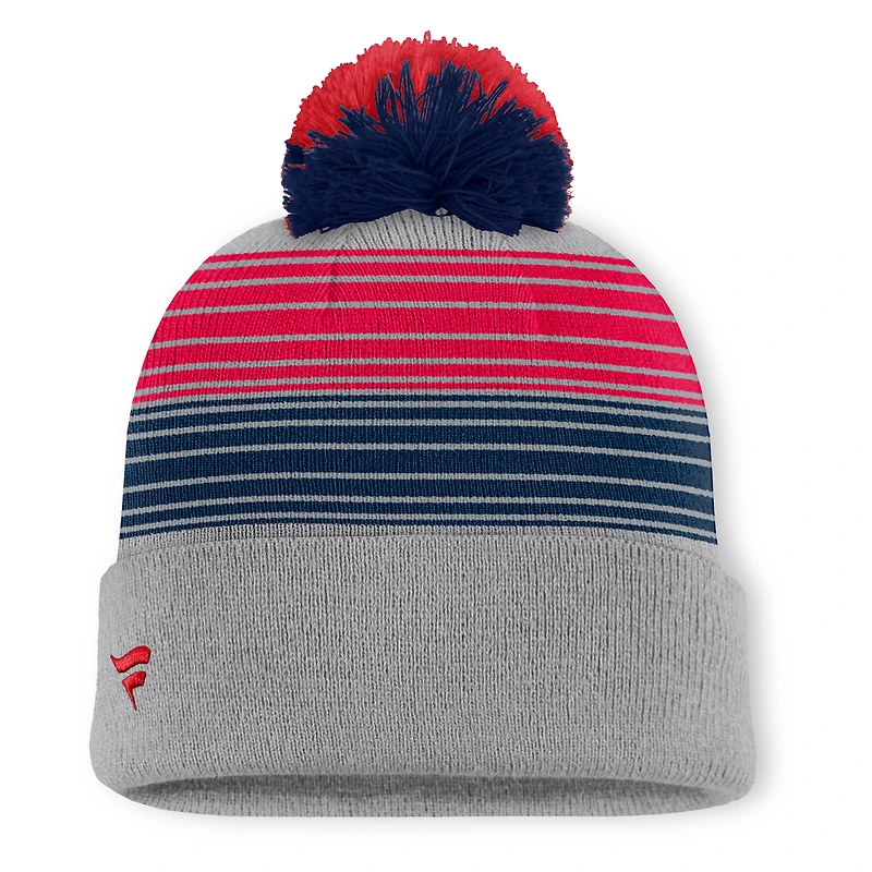 Bonnet en tricot à revers et pompon gris Fanatics des Cleveland Guardians pour homme
