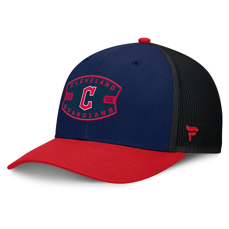 Men's Cleveland Guardians Fanatics Navy/Red Cutoff Adjustable Trucker Hat
