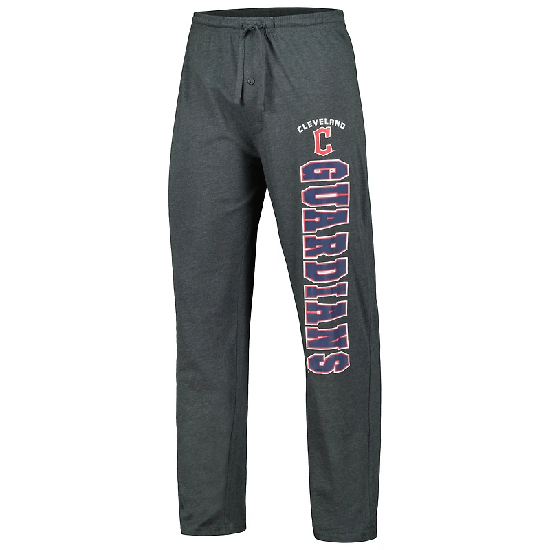Ensemble de nuit pour hommes Concepts Sport Charcoal/Navy Cleveland Guardians Meter T-shirt et pantalon