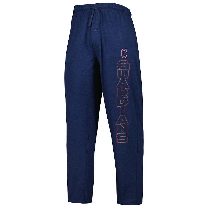 Concepts Sport Ensemble de nuit avec t-shirt et pantalon Cleveland Guardians Meter bleu marine/rouge pour homme