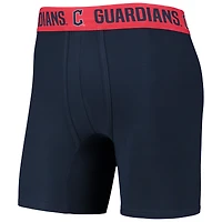 Lot de deux boxers Flagship pour hommes Concepts Sport bleu marine/rouge Cleveland Guardians