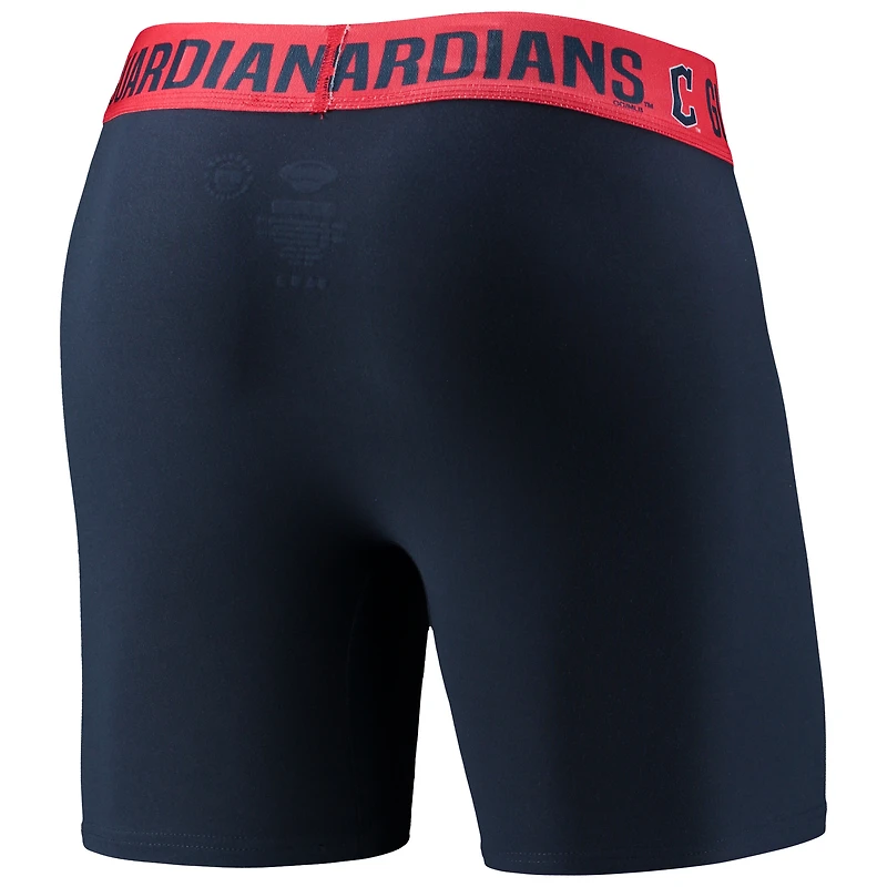 Lot de deux boxers Flagship pour hommes Concepts Sport bleu marine/rouge Cleveland Guardians