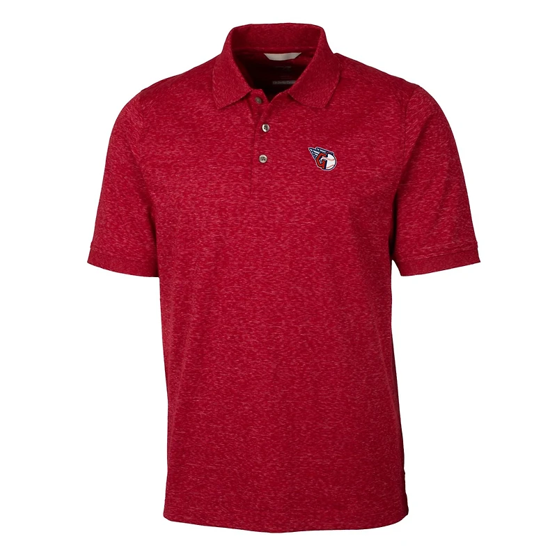 Men's Cutter & Buck Cardinal Cleveland Guardians Advantage Space Dye Tri-Blend Polo