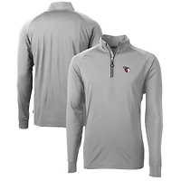Pull-over zippé quart de tour en tricot extensible recyclé et des Cleveland Guardians, gris Cutter & Buck, pour homme