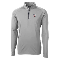 Pull-over zippé quart de tour en tricot extensible recyclé et des Cleveland Guardians, gris Cutter & Buck, pour homme