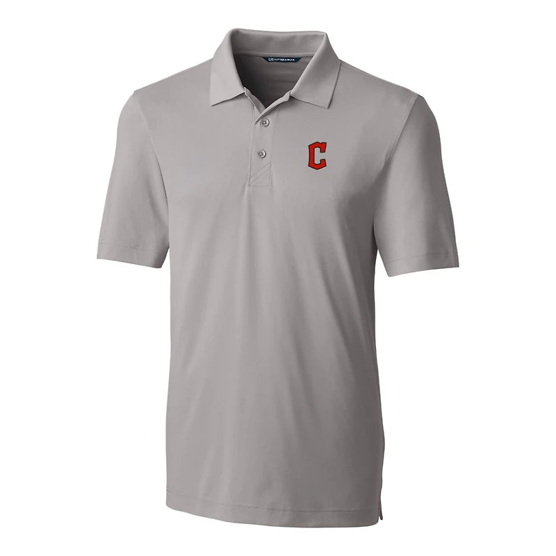 Polo extensible Forge gris pour homme, modèle Cutter & Buck, Cleveland Guardians, taille grande et