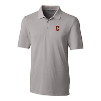 Polo extensible Forge gris pour homme, modèle Cutter & Buck, Cleveland Guardians, taille grande et