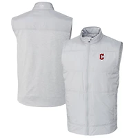 Gilet coupe-vent matelassé hybride Stealth gris pour homme, et veste zippée intégrale des Cleveland Guardians, de grande taille