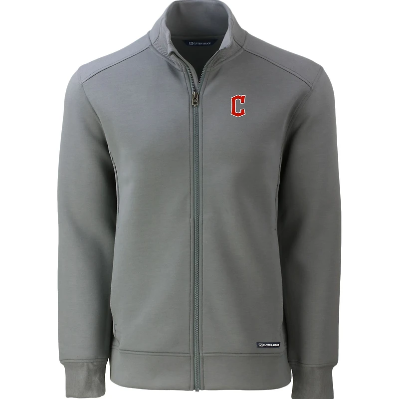 Men's Cutter & Buck Gray Cleveland Guardians Roam Eco Recycled Full-Zip Jacket