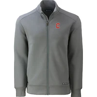 Men's Cutter & Buck  Gray Cleveland Guardians Roam Eco Recycled Full-Zip Jacket