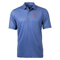 Polo bleu marine à imprimé bannière Pike pour homme, modèle Cutter & Buck des Cleveland Guardians, taille grande et