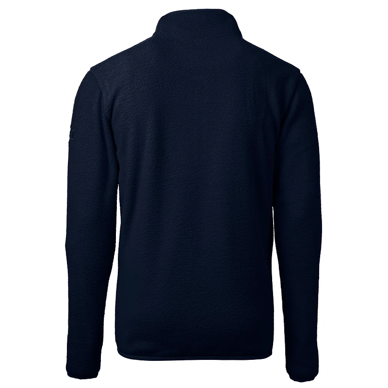 Men's Cutter & Buck Navy Cleveland Guardians Cascade Eco Fleece Quarter-Zip Jacket