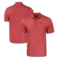 Men's Cutter & Buck Red Cleveland Guardians Big Tall Pike Eco Tonal Geo Print Stretch Recycled Polo