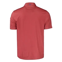 Men's Cutter & Buck Red Cleveland Guardians Big Tall Pike Eco Tonal Geo Print Stretch Recycled Polo