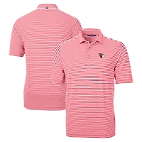 Men's Cutter & Buck Red Cleveland Guardians Big Tall Virtue Eco Pique Stripe Recycled DryTec Polo