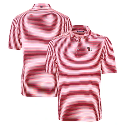 Polo homme Cutter & Buck Red Cleveland Guardians Virtue Eco Pique Stripe DryTec recyclé à rayures