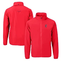 Veste zippée intégrale en tissu recyclé Charter Eco pour homme, rouge, des Cleveland Guardians, Cutter & Buck