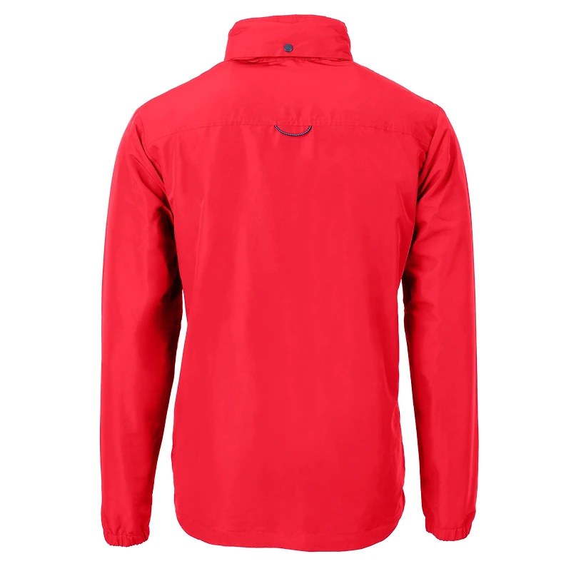 Men's Cutter & Buck Red Cleveland Guardians Charter Eco Recycled Full-Zip Jacket