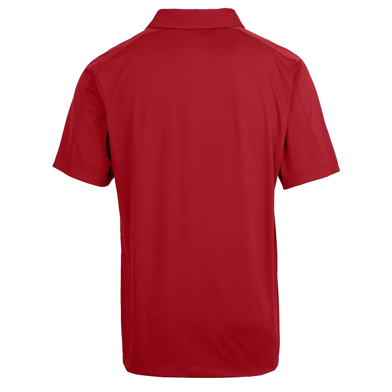 Men's Cutter & Buck Red Cleveland Guardians Logo Prospect Textured Stretch Polo