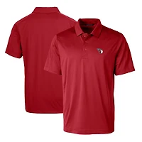 Men's Cutter & Buck Red Cleveland Guardians Logo Prospect Textured Stretch Polo