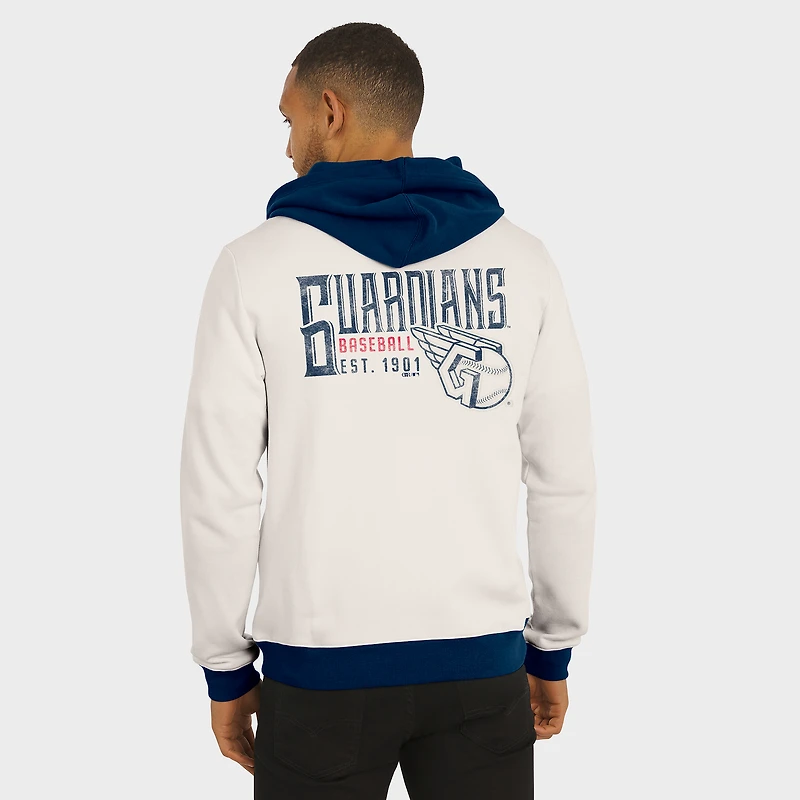 Sweat à capuche zippé en polaire crème pour homme de la collection Darius Rucker par Fanatics des Cleveland Guardians