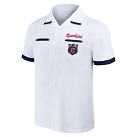 Collection Darius Rucker pour homme par Fanatics White Cleveland Guardians Bowling Chemise boutonnée