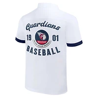 Collection Darius Rucker pour homme par Fanatics White Cleveland Guardians Bowling Chemise boutonnée