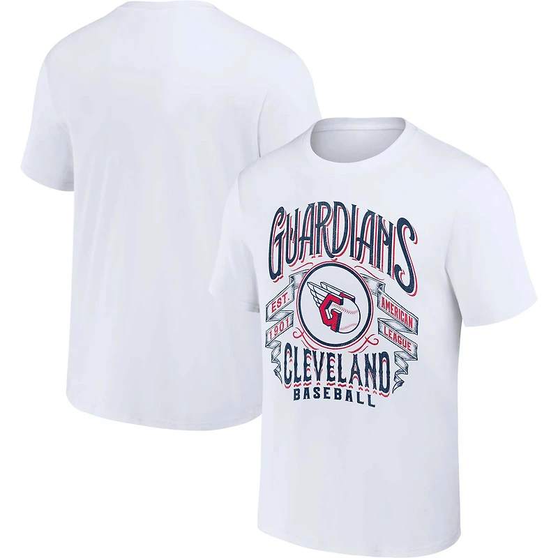 Collection Darius Rucker pour homme par Fanatics White T-shirt Cleveland Guardians Distressed Rock