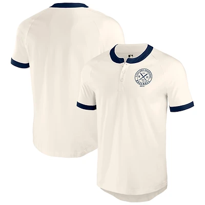 Men's Darius Rucker Collection by Fanatics White Cleveland Guardians Henley Raglan T-Shirt