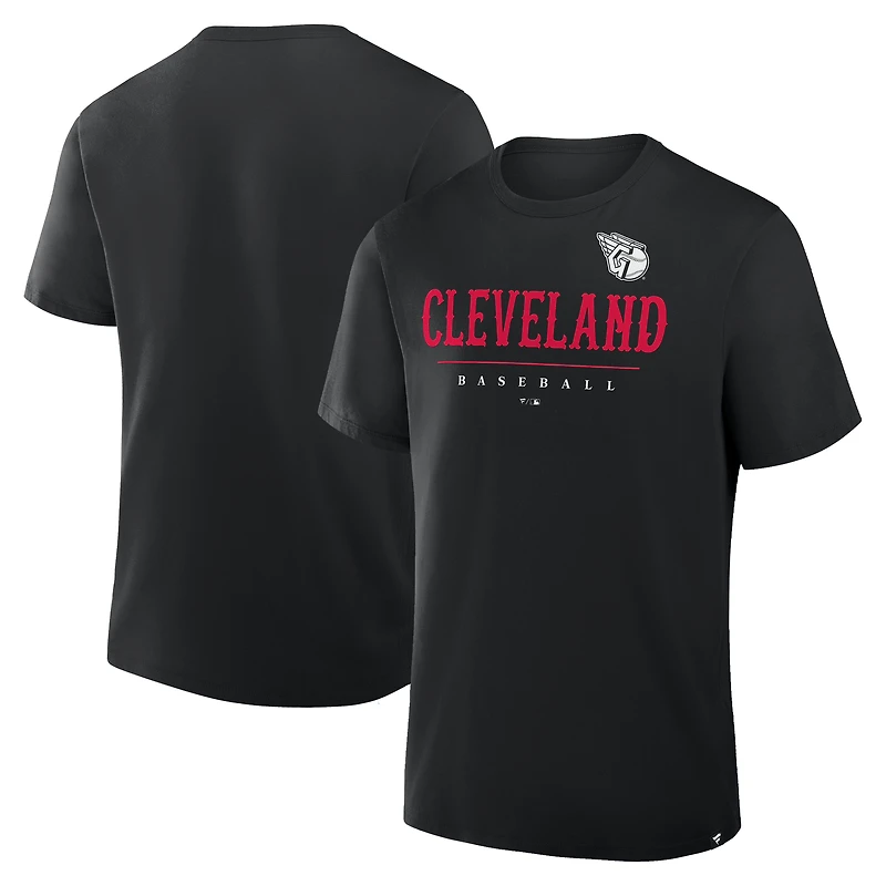Men's Fanatics Black Cleveland Guardians Color Pop Legacy Clubhouse T-Shirt