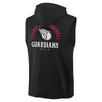 Men's Fanatics Black Cleveland Guardians Fire Speed Sleeveless Pullover Hoodie