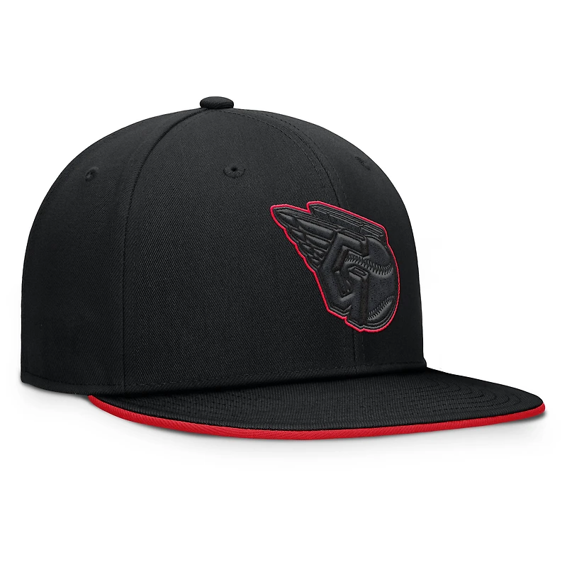 Casquette snapback Fanatics noire Cleveland Guardians Glint pour homme