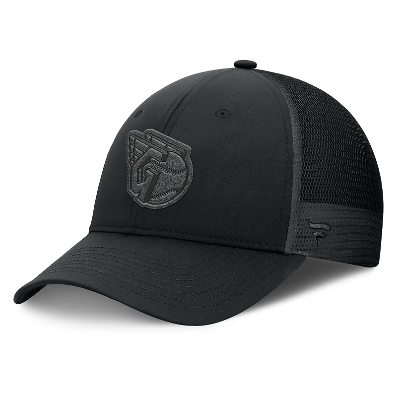 Men's Fanatics Black Cleveland Guardians Launch Adjustable Trucker Hat