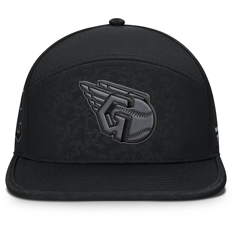 Casquette Snapback Platoon Fanatics noire pour homme des Cleveland Guardians