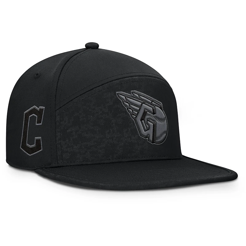 Casquette Snapback Platoon Fanatics noire pour homme des Cleveland Guardians