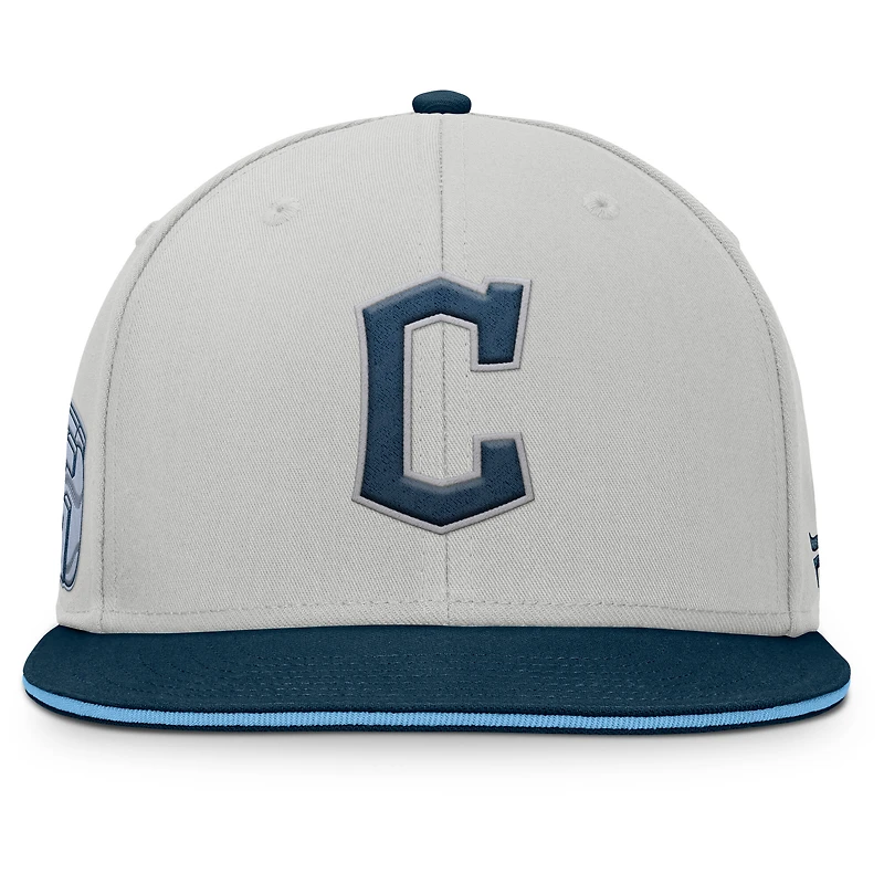 Men's Fanatics Gray Cleveland Guardians Knuckleball Snapback Hat
