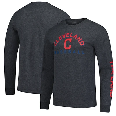 Men's Fanatics Heather Charcoal Cleveland Guardians Component Long Sleeve T-Shirt